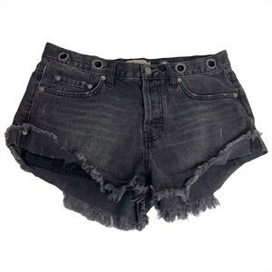 We The Free People denim cutoff distressed shorts